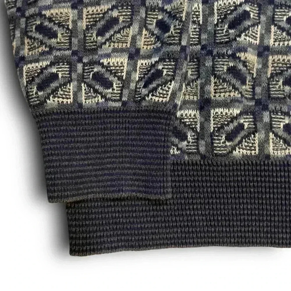 Vintage Tricots St. Raphael Abstract Print XL Geometric Pullover Sweater USA 90s - Picture 2 of 7